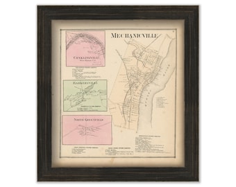 MECHANICVILLE, New York 1866 Map, Replica or Genuine ORIGINAL