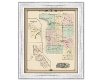 CALUMET COUNTY, Wisconsin 1878 Map, Replica or Genuine Original