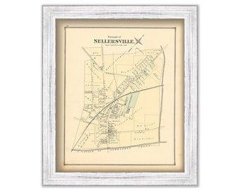 SELLERSVILLE, Pennsylvania  - 1876 Map