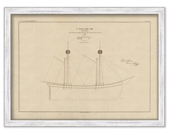 NANTUCKET LIGHTSHIP  - Drawing and Plan of the Lightship 1855