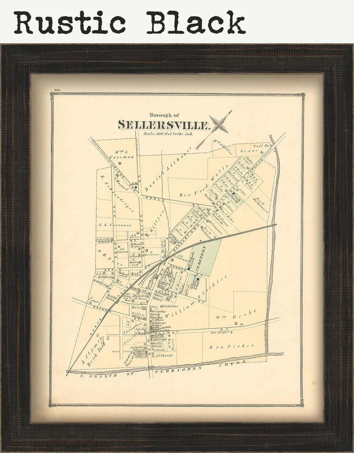 SELLERSVILLE, Pennsylvania - 1876 Map