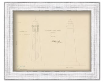 ST. MARKS LIGHTHOUSE, Florida  - Drawing and Plan of the Beacon as it was in 1860