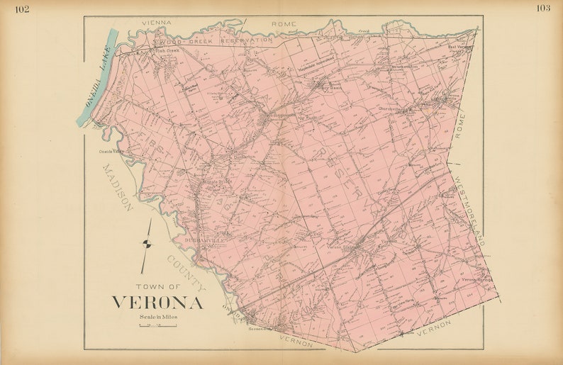 VERONA New York 1907 Map Etsy