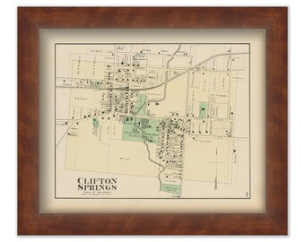 CLIFTON SPRINGS, MANCHESTER, Ontaro County, New York 1874 Map