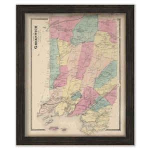 GREENWICH, Connecticut Map 1867