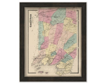 GREENWICH, Connecticut Map 1867