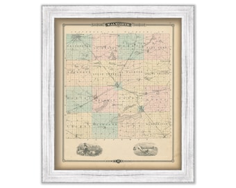WALWORTH COUNTY, Wisconsin 1878 Map, Replica or Genuine Original