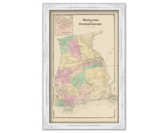 Towns of BIDDEFORD and KENNEBUNKPORT, Maine 1872 Map