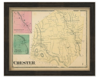 CHESTER, Massachusetts 1870 Map - Replica or Genuine ORIGINAL