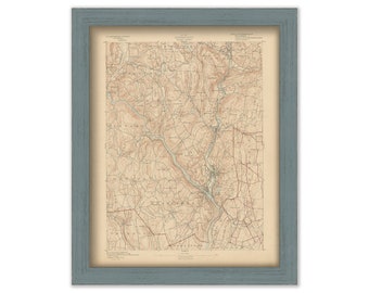 DERBY, NEWTOWN and NAUGATUCK, Connecticut 1893 Topographic Map - Replica or Genuine Original