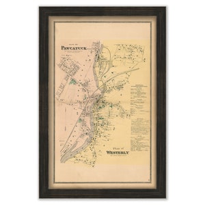 PAWCATUCK VILLAGE, STONINGTON, Connecticut, 1868 Map