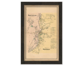 PAWCATUCK VILLAGE, STONINGTON, Connecticut, 1868 Map