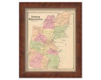 NORTH KINGSTOWN, Rhode Island 1870 Map