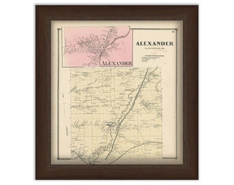 Town and Village of ALEXANDER, Genesee County, New York 1866 Map