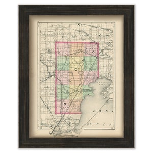 MACOMB COUNTY, Michigan 1873 Map - Replica or Genuine Original
