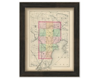 MACOMB COUNTY, Michigan 1873 Map - Replica or Genuine Original