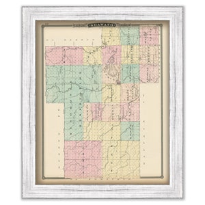 Shawano County Plat Map Shawano County Wisconsin Vintage Map From 1878 Old County - Etsy