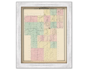 SHAWANO COUNTY, Wisconsin 1878 Map, Replica or Genuine Original