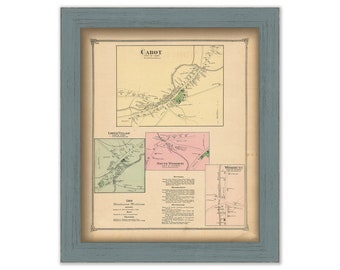 Villages of CABOT and WOODBURY, Vermont - 1873 Map