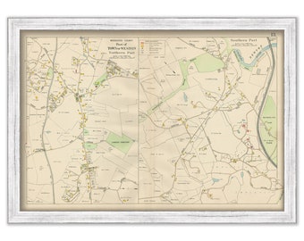 Villages of WESTON, Massachusetts 1908 Map - Replica or GENUINE Original
