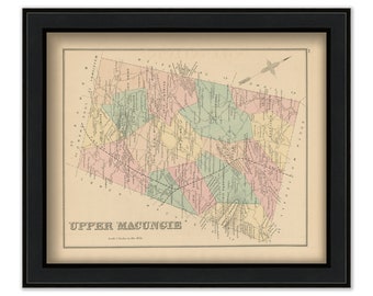 UPPER MACUNGIE, Pennsylvania 1876 Map - Replica or Genuine Original