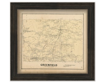 GREENFIELD, New York 1866 Map, Replica or GENUINE ORIGINAL
