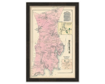 DARTMOUTH, Massachusetts 1871 Map - Replica or GENUINE ORIGINAL