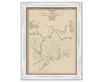 Guilford, Connecticut - Nautical Chart by George W. Eldridge 1901