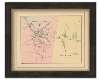 HOULTON, Maine 1890 Map, Replica or GENUINE ORIGINAL