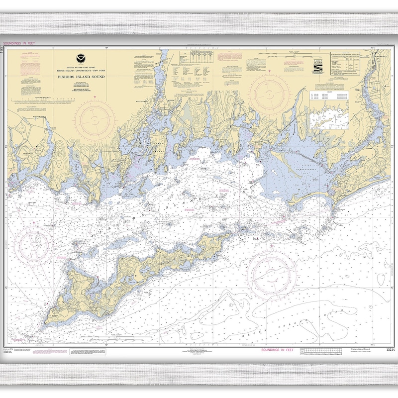Long Island Sound Chart Art - Etsy