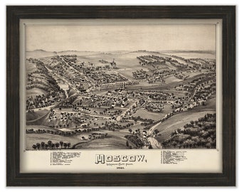 MOSCOW Pennsylvania, Bird's Eye View Map - 1891
