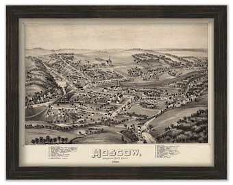 MOSCOW Pennsylvania, Bird's Eye View Map - 1891