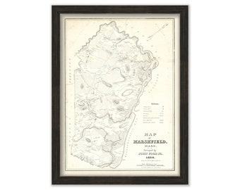 MARSHFIELD, Massachusetts 1838 Map by John Ford