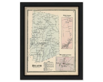 Town of HEATH, Massachusetts 1871 Map