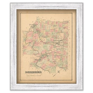 DOYLESTOWN, Pennsylvania  - 1876 Map