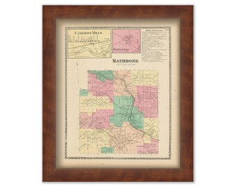 RATHBONE, New York 1873 Map, Replica or Genuine ORIGINAL