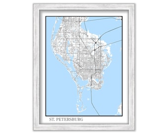 SAINT PETERSBURG, Florida  - Contemporary Map Poster