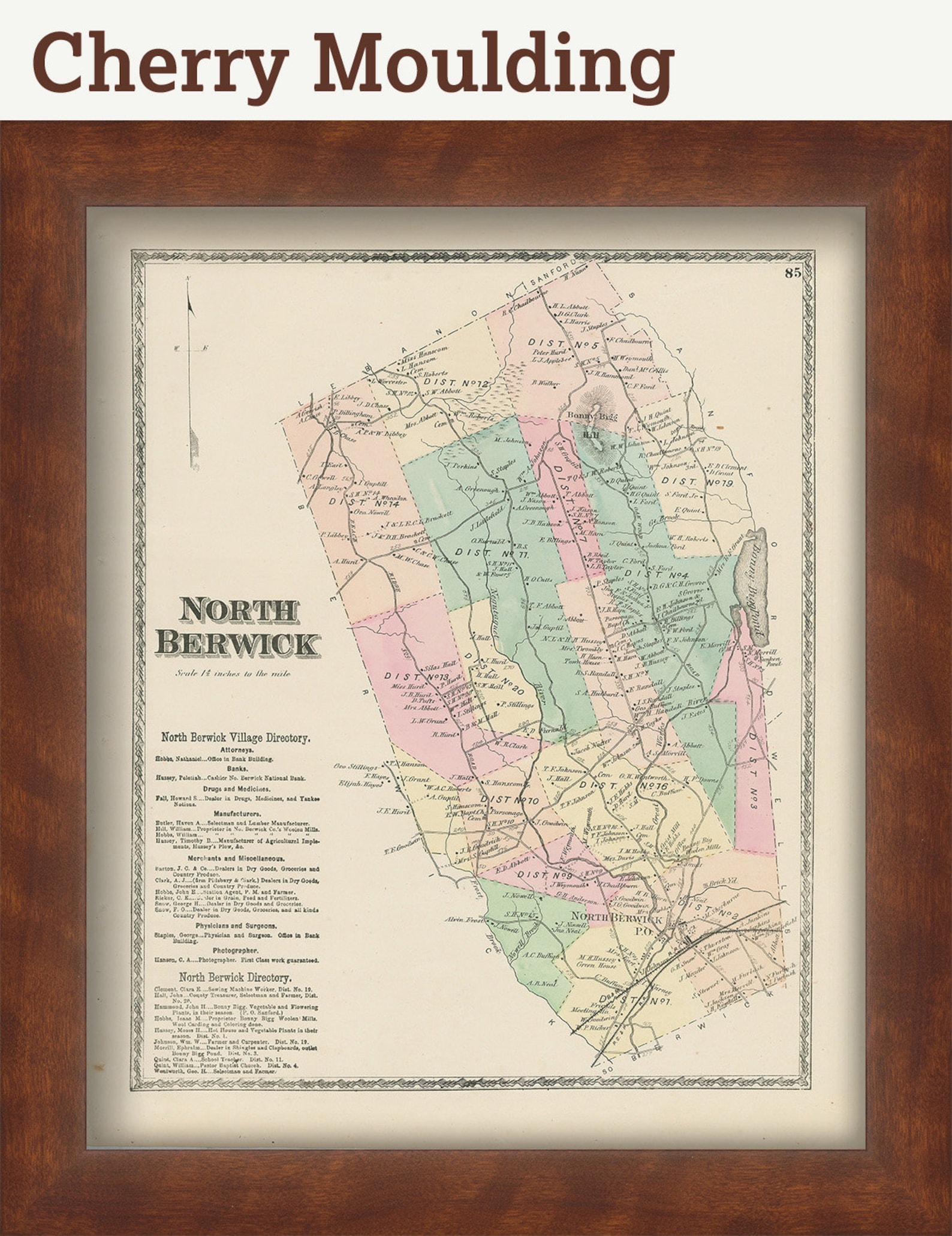 Town of NORTH BERWICK Maine 1872 Map Etsy