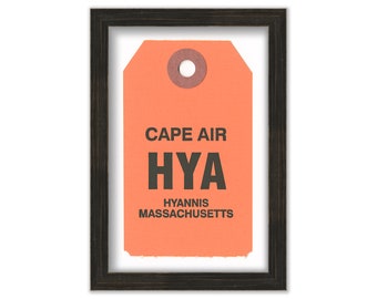 Reproduction Baggage Tag from  CAPE AIR -  Destination HYANNIS, Massachusetts