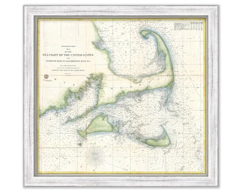 Cape Cod, Martha's Vineyard and Nantucket, Massachusetts Chart 1857