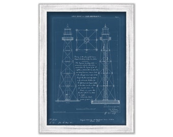 CAPE SAN BLAS Lighthouse, Florida  -   Blueprint Drawing and Plan of the Lighthouse as it was in 1883.