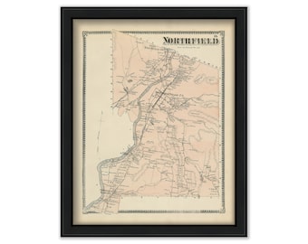 Town of NORTHFIELD, Massachusetts 1871 Map