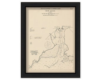 New Haven, Connecticut - Nautical Chart by George W. Eldridge 1901