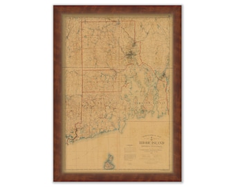 RHODE ISLAND 1891 MAP