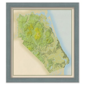 MARSHFIELD, Massachusetts - Modern Day Version of an Old Map - Look closely and see every street and house in town