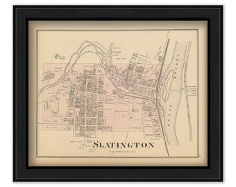 SLATINGTON, Pennsylvania 1876 Map - Replica or Genuine Original