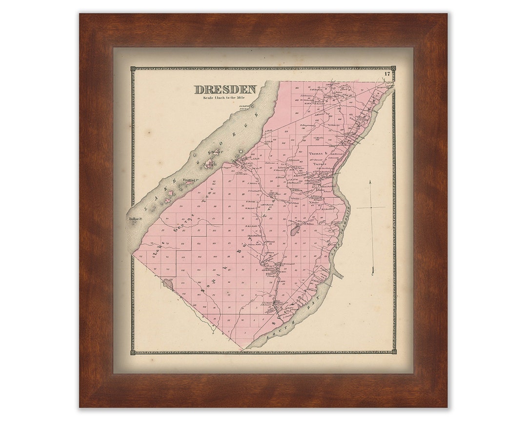 Town of DRESDEN, New York 1866 Map Etsy