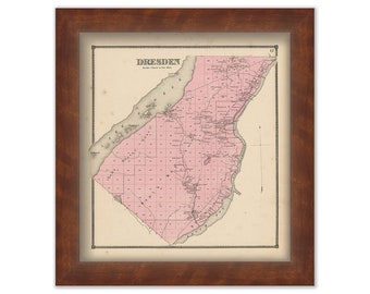 Town of DRESDEN, New York 1866 Map
