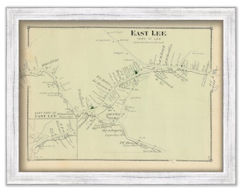 EAST LEE, Massachusetts 1871 Map - Replica or Genuine ORIGINAL