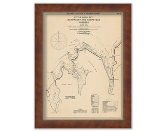Little Neck Bay, Manhasset, Hempstead Harbor, Long Island   - 1901 Nautical Chart by George W. Eldridge